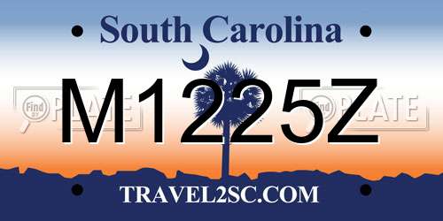 M1225Z South Carolina License Plate
