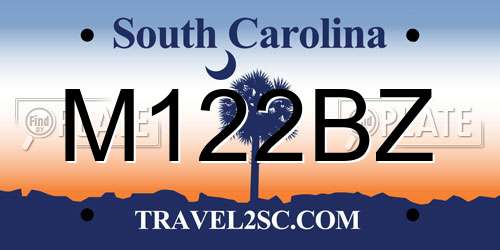 M122BZ South Carolina License Plate