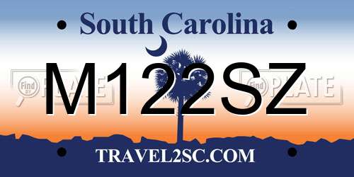 M122SZ South Carolina License Plate