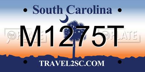 M1275T South Carolina License Plate