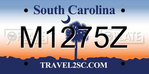 M1275Z South Carolina License Plate