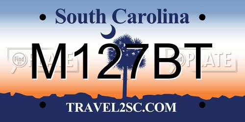 M127BT South Carolina License Plate