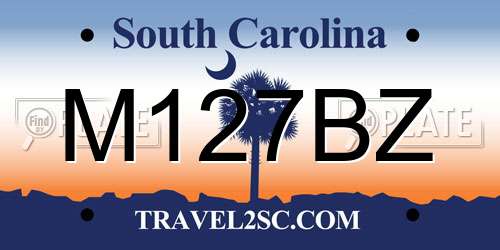 M127BZ South Carolina License Plate