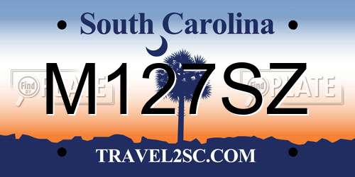 M127SZ South Carolina License Plate