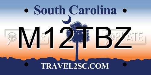 M12TBZ South Carolina License Plate