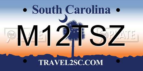 M12TSZ South Carolina License Plate