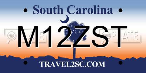 M12ZST South Carolina License Plate