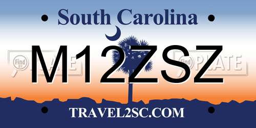 M12ZSZ South Carolina License Plate