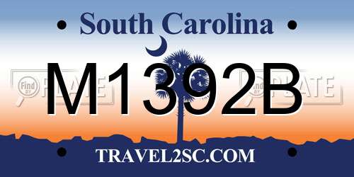 M1392B South Carolina License Plate