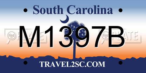 M1397B South Carolina License Plate