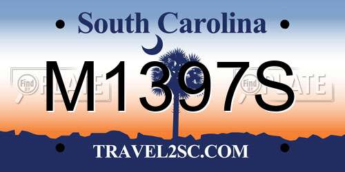 M1397S South Carolina License Plate