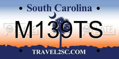 M139TS South Carolina License Plate