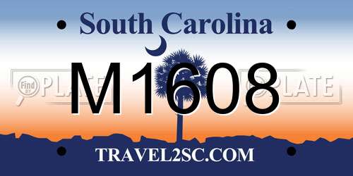 M1608 South Carolina License Plate