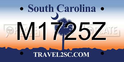 M1725Z South Carolina License Plate