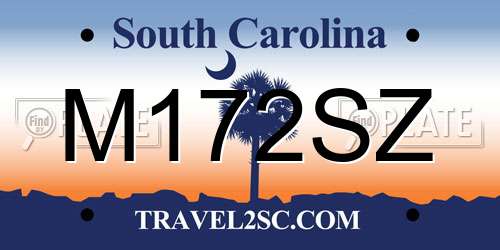 M172SZ South Carolina License Plate