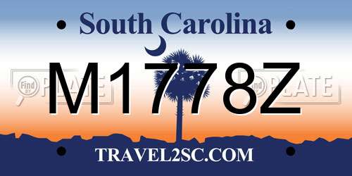 M1778Z South Carolina License Plate