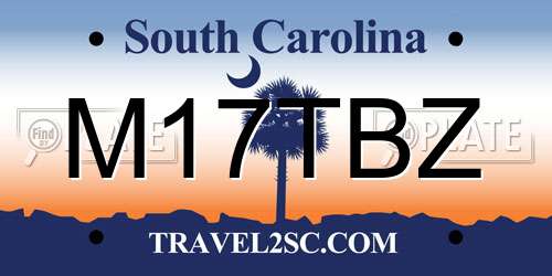 M17TBZ South Carolina License Plate