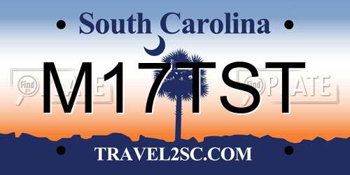 M17TST South Carolina License Plate