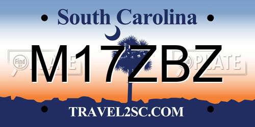 M17ZBZ South Carolina License Plate