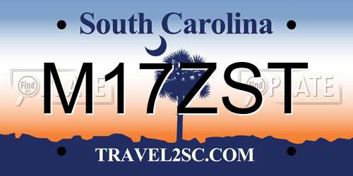 M17ZST South Carolina License Plate