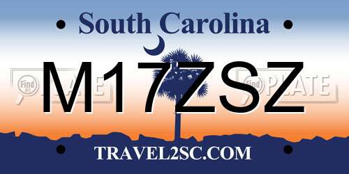 M17ZSZ South Carolina License Plate