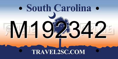 M192342 South Carolina License Plate