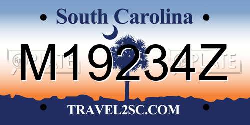 M19234Z South Carolina License Plate