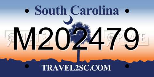 M202479 South Carolina License Plate