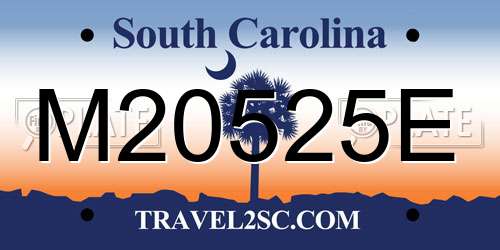 M20525E South Carolina License Plate