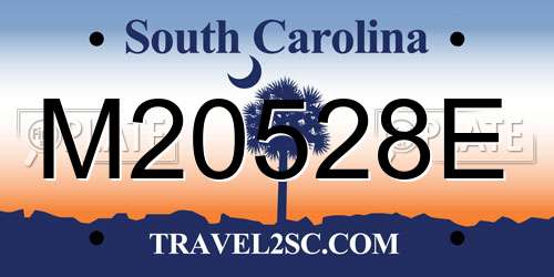 M20528E South Carolina License Plate