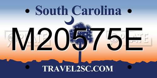 M20575E South Carolina License Plate