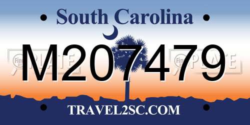 M207479 South Carolina License Plate