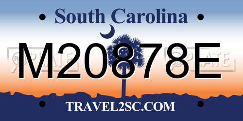 M20878E South Carolina License Plate