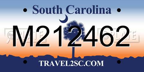 M212462 South Carolina License Plate