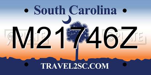 M21746Z South Carolina License Plate