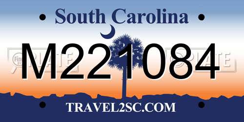 M221084 South Carolina License Plate