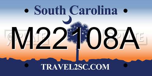 M22108A South Carolina License Plate