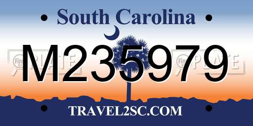 M235979 South Carolina License Plate