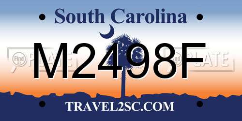 M2498F South Carolina License Plate