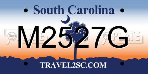 M2527G South Carolina License Plate
