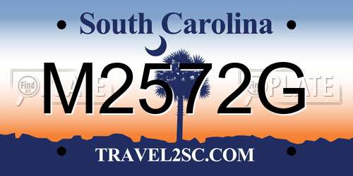M2572G South Carolina License Plate