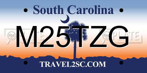 M25TZG South Carolina License Plate