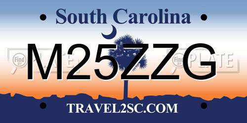 M25ZZG South Carolina License Plate