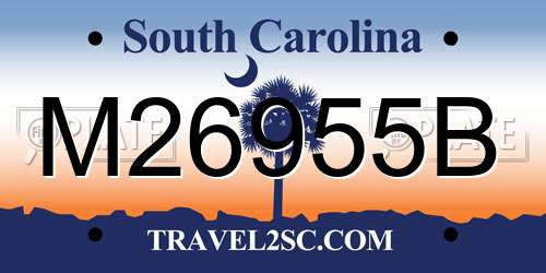 M26955B South Carolina License Plate