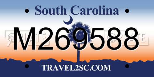 M269588 South Carolina License Plate