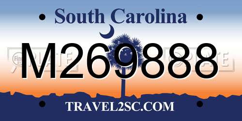 M269888 South Carolina License Plate