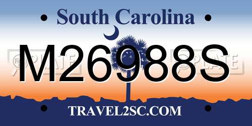 M26988S South Carolina License Plate