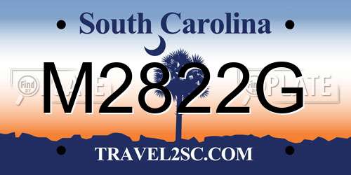 M2822G South Carolina License Plate