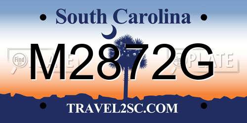 M2872G South Carolina License Plate