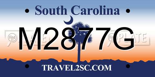 M2877G South Carolina License Plate
